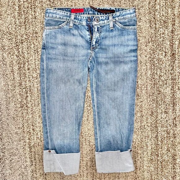 Adriana Goldschmied Women's Rolled Capri Blue Denim Regular Fit Jeans 26 - Picture 5 of 11